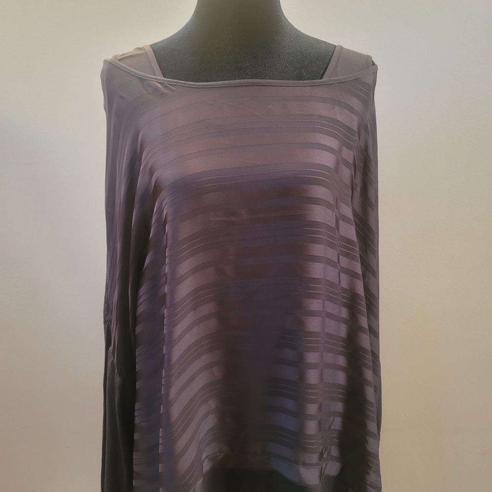 LIVE Unlimited London Sheer Off Shoulder Top. Plus Size